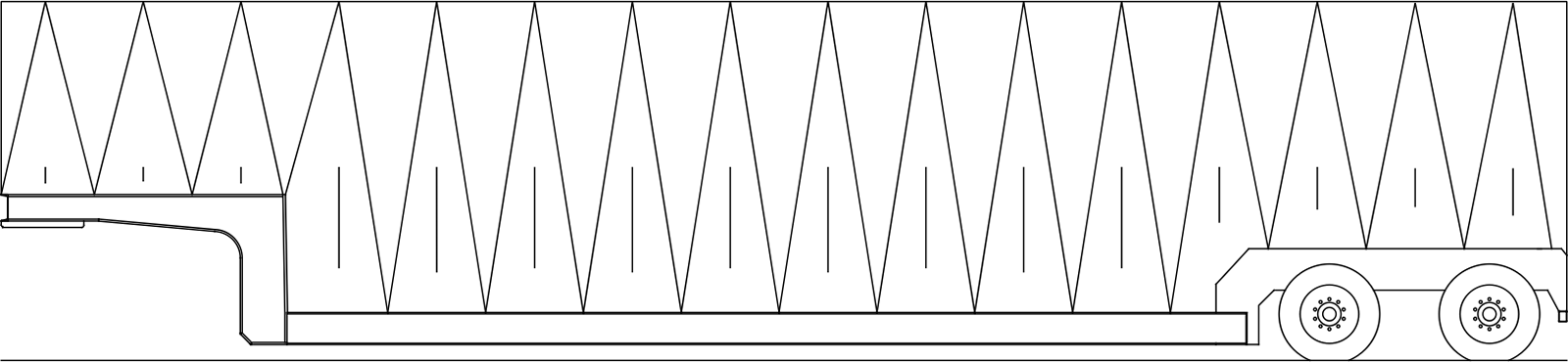 48' Curtainside Lowboy Trailer