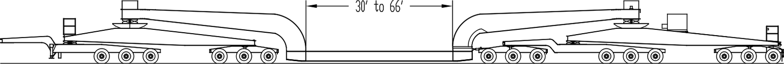 Flat and Drepressed Well 19 Axle Trailer