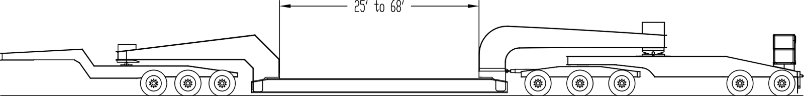 Flat and Depressed Well 11 Axle Trailer