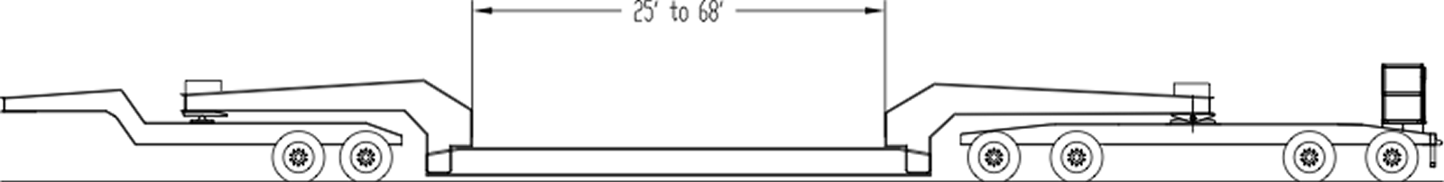 Flat and Depressed Well 9 Axle Trailer