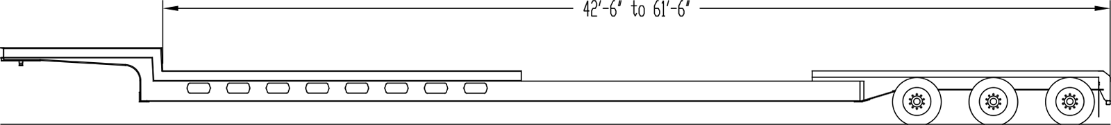 Extendible Drop Deck, Tri or Quad Axle Trailer